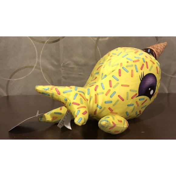 BMI Plush Pals Yellow Narwhal Ice Cream Cone Sprinkles Stuffed Animal Toy Tags - Picture 4 of 10